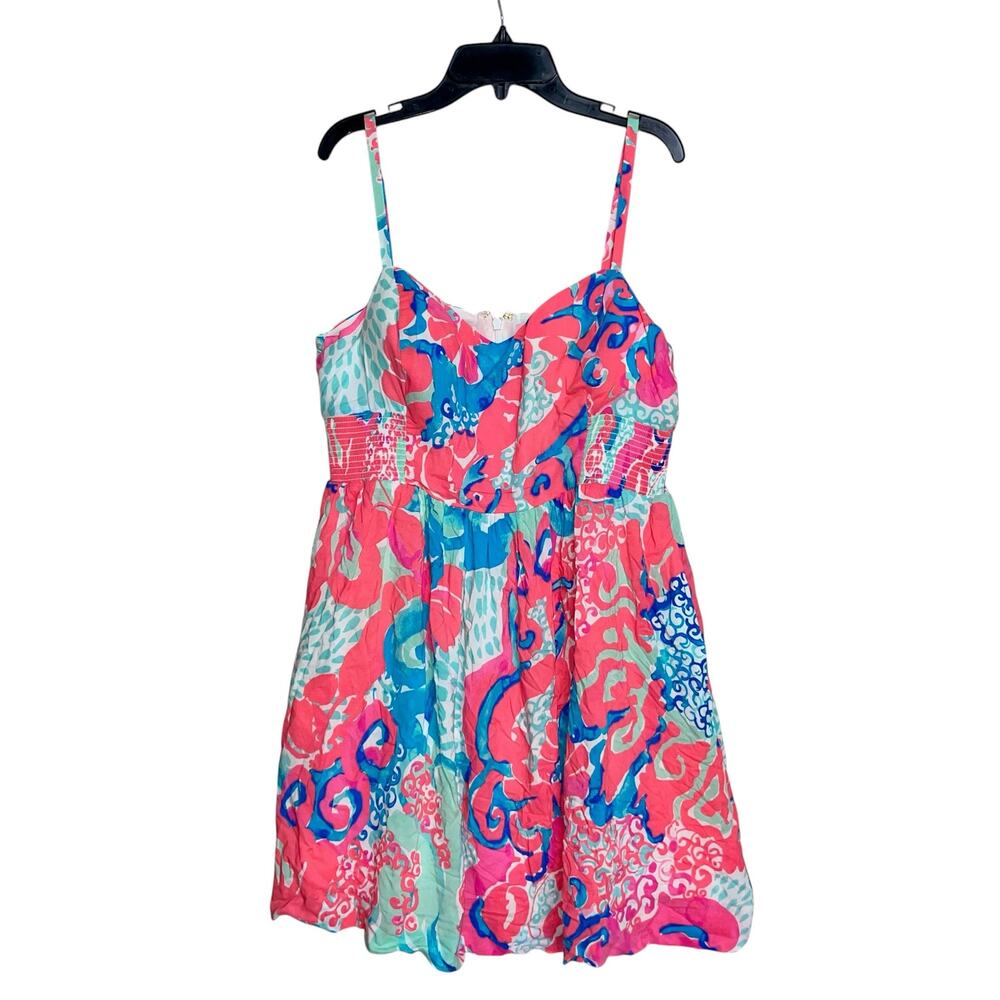 Lilly Pulitzer Mini Dress Christine Coral Reef So Jelly - Picture 2 of 9